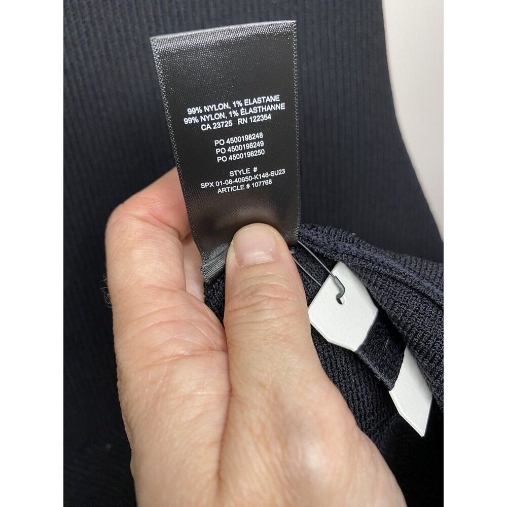 Aritzia Babaton Dress Women Sm Matte Black Sculpt Knit Racer Ribbed Bodycon NWOT - Picture 5 of 5
